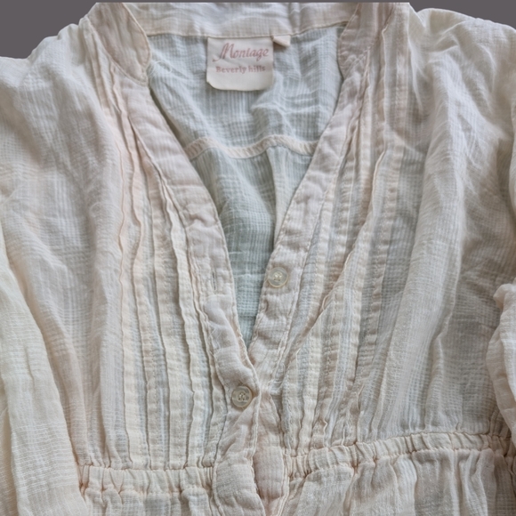 Montage by Mon Cheri Cream Blouse, Size Medium - Picture 3 of 4